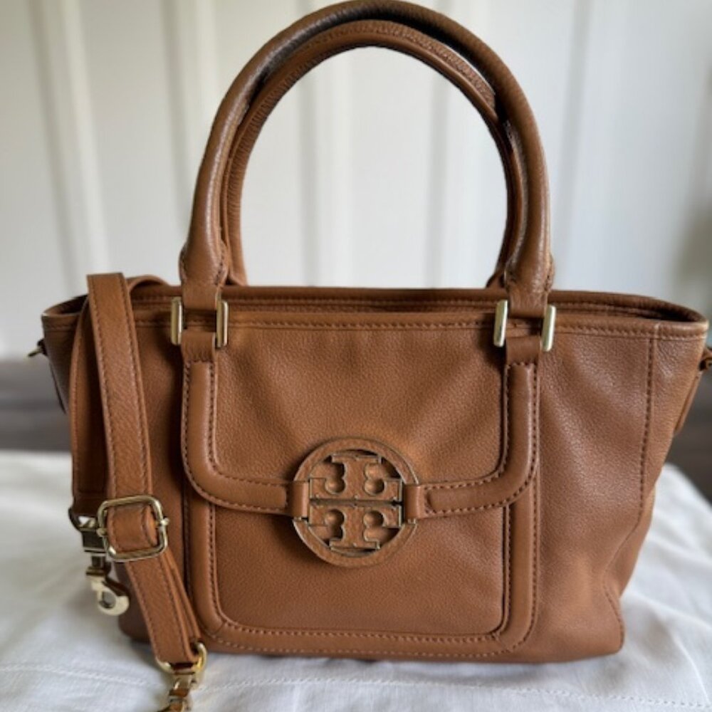 Tory Burch Amanda Mini Satchel Brown Leather Shoulder Bag